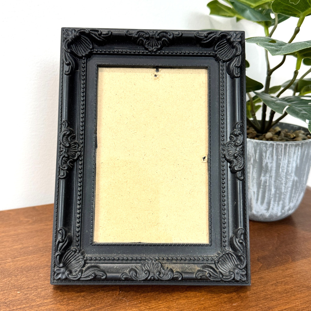 Ornate Frame Matte Black Baroque Goth Victorian Fits 4x6 Photo